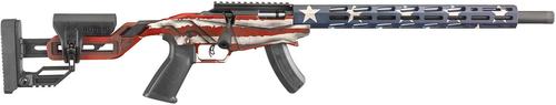 Ruger Precision Rimfire Rifle 8422, 22 LR, 18", Adjustable Stock, American Flag Cerakote Finish, 15 Rds