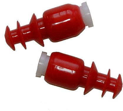 Radians Washable/Reusable Noise Activated Cease Fire Baffle Red Plugs w/Case (CF7000BP)