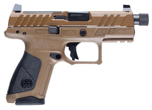 Beretta APX A1 Tactical Compact Pistol JAXA1C917TACFDE, 9mm, 4.20", Flat Dark Earth Finish, Optic Ready, Threaded, 17 Rds
