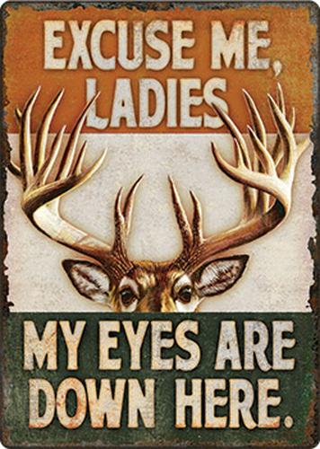 Rivers Edge Products Eyes Down Here Tin Sign