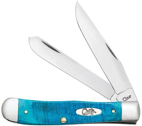 Case Caribbean Blue Bone Sawcut Jig Trapper Pocket Knife (25592)
