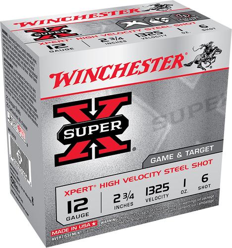 Winchester Ammo Super X Xpert WE12GTVP6, 12 Gauge, 2-3/4", 1 oz, 1325  fps, 6 Shot, 100 Rd/bx