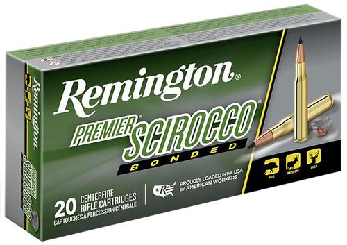 Remington Premier Rifle Ammunition PRSC300WB, 300 Winchester Mag, Swift Scirocco Bonded, 180 GR, 2960 fps, 20 Rd/bx