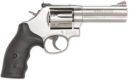 Smith and Wesson M686 Plus Revolver 13920, 38 Special +P, 4", Black Rubber Grip, Stainless Steel Finish, 7rd