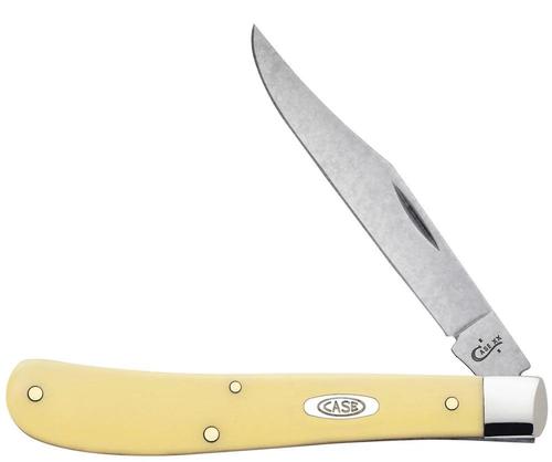 Case Yellow Synthetic Smooth Slimline Trapper Pocket Knife