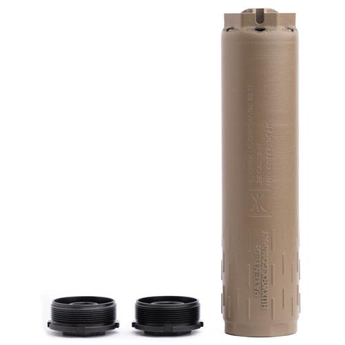 HUXWRX Flow Range 36 Ti Flow-Through Titanium Suppressor Direct Thread Mount, FDE