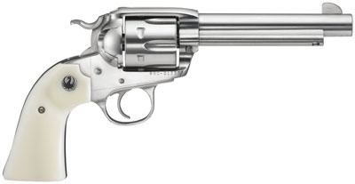 Ruger Bisley Vaquero Revolver 5130, 357 Magnum, 5 1/2 in, Simulated Ivory Grip, High Gloss Stainless Finish, 6 Rd