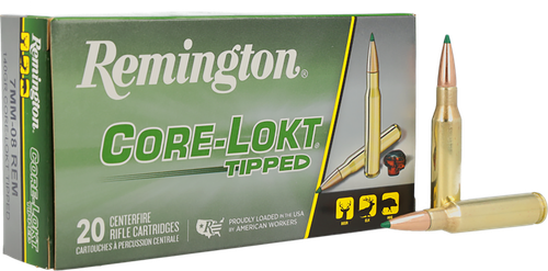 Remington Core-Lokt Tipped Rifle Ammunition R20039, 7mm-08 Rem, Core Lokt Tipped, 140 gr, 2860 fps, 20 Rd/Bx