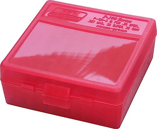 MTM P100329 100 Round 38/357 Red Pistol Ammo Box