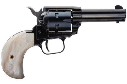 Heritage Rough Rider Single Action Rimfire Revolver RR22MB3BHPRL, 22 LR / 22 WMR, 3.75", Bird Head/Mother Of Pearl Grip, Blue Finish, 6 Rd