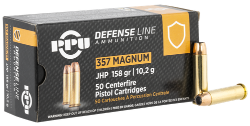 Prvi Partisan Pistol Ammunition PPD357, 357 Mag, JHP, 158 gr, 1607 fps, 50 Rd/Bx