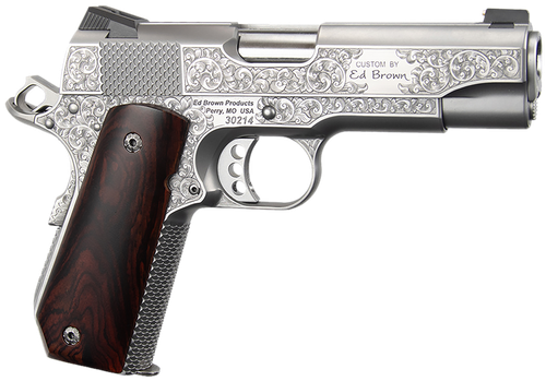 Ed Brown Kobra Carry Signature Edition Pistol KCSSSIG, 45 ACP, 4.25in, Cocobolo Grips, Stainless Finish, 7 Rds