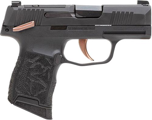 Sig Sauer P365 Rose Pistol 365-380-ROSE-MS, 380 ACP, 3.1", Manual Safety, Black Polymer Grip, Black Nitron Finish, 10 Rd