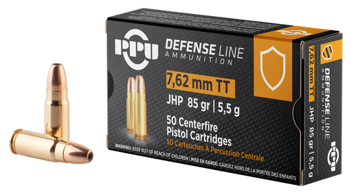 Prvi Partisan Pistol Ammunition PPD7T, 7.62x25mm Tokarev, JHP, 85 gr, 1675 fps, 50 Rd/Bx