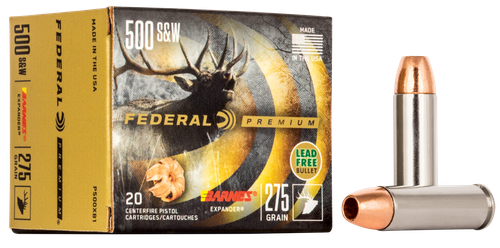 Federal Premium Vital-Shok Ammunition P500XB1, 500 S&W, Barnes Expander, 275 GR, 1660 fps, 20 Rd/bx