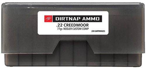 Fierce Firearms Dirt Nap Rifle Ammunition DNP22CM77GR, 22 Creedmoor, 77 Gr Nosler, 20 Rds/Box