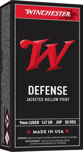 Winchester USA Pistol Ammunition USA9JHP2, 9mm, Jacketed Hollow Point (JHP), 147 GR, 990 fps, 50 Rd/bx