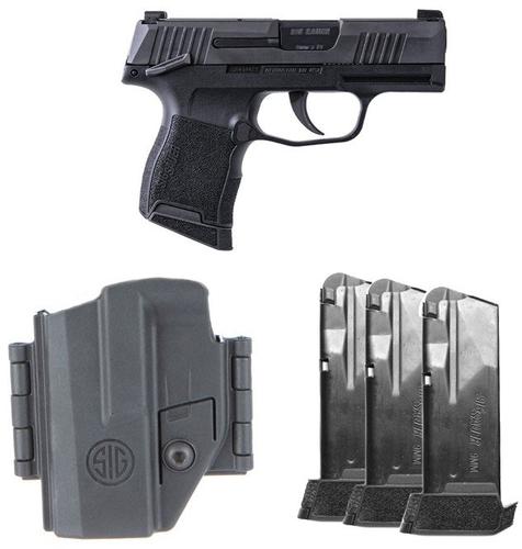 Sig P365 OR Manual Safety Tac-Pac Pistol 3659BXR3PMSTACPAC, 9mm, 3.1 in, Optic Ready, Polymer Grip, Nitron Finish, X-Ray 3 Sights, 12 Rd