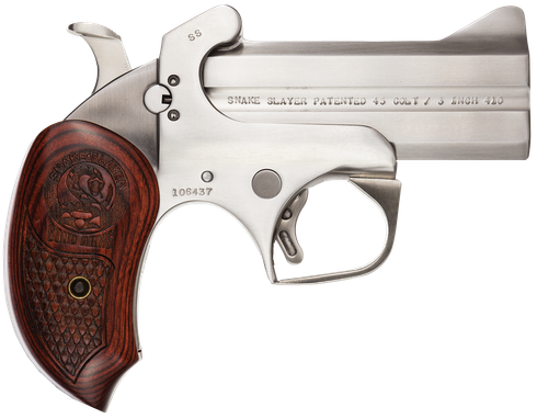 Bond Arms Snakeslayer Derringer BASS, 410 GA / 45 Long Colt, 3-1/2", Lam Rosewood/Black Ash Grip, Satin Stainless Finish, 2 Rds