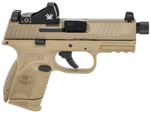 FN Herstal 509CT Compact Pistol 66100797, 9mm, 4.32", FDE Polymer Grips, FDE Finish, w/Vortex Viper Optic, Threaded, 12 Rds