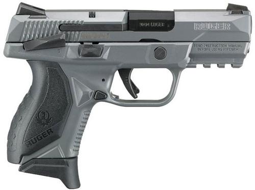 Ruger American Compact Pistol 8683, 9mm, 3.5", Black Polymer Wraparound Grips, Gray Cerakote Finish, 10 Rds
