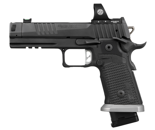 Sigarms P211 GTO w/Optic Pistol, 9mm, 4.40in, Black G10 Grips, Black Nitron Finish, 21 Rds