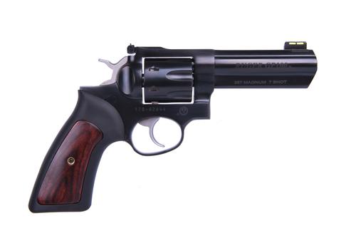 Ruger GP100 Revolver 1772, 357 Magnum | 38 Special, 4.2in, Black Rubber w/Hardwood Insert Grips, Blued Finish, 7 Rds