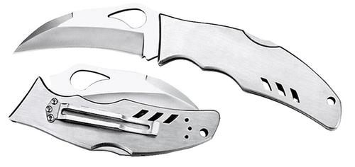 Spyderco Byrd Hollow Ground Folding Knife w/Plain Edge & Stainless Steel Handle (BY07P)