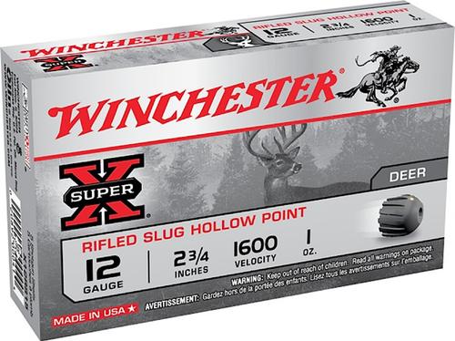 Winchester Super X Shotshells X12RS15LF, 12 Gauge, 2.75 in, 3/4 oz, 1450 fps, Lead-Free, Rifled Slug, 5 Rd/bx