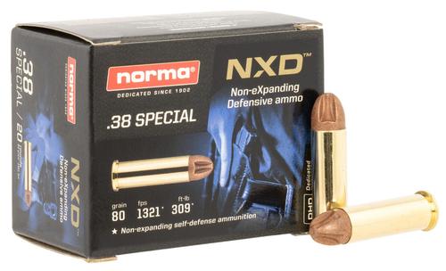 Norma Self Defense Pistol Ammunition 611240020, 38 Special, NXD, 80 gr, 20 Rd/Bx
