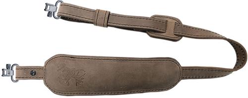 AA&E Leathercraft Deer Head Trophy Sling w/Metal Swivels, Deep Taupe (8501057S230)