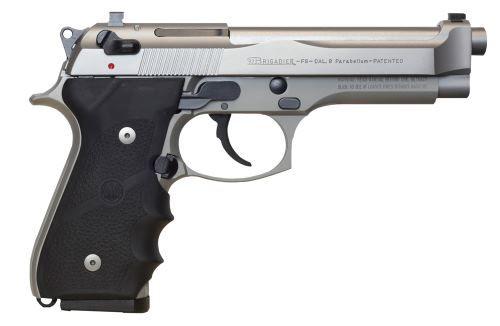 Beretta 92FS Brigadier Pistol J92F560CA, 9mm, 4.9in, Rubber Wrap-Around Hogue Grips, 10 Rds
