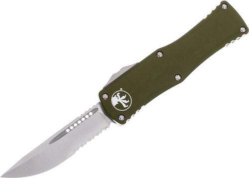 Microtech Hera Auto Out-The-Front Knife, Stonewashed Partially Serrated Blade, OD Green Handle (703-11OD)