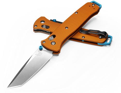 Benchmade Bailout Folding Knife w/Stainless Steel Tanto Plain Edge Blade, Orange Anodized Aluminum Handle (537-2301)