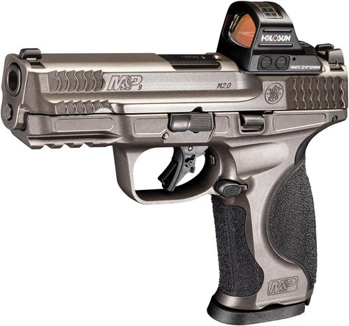 Smith and Wesson M&P9 13971, 9mm, 4.25", W/ Holosun Optic, Black Grips, Metal Frame,Tungsten Gray Finish, 17 Rds