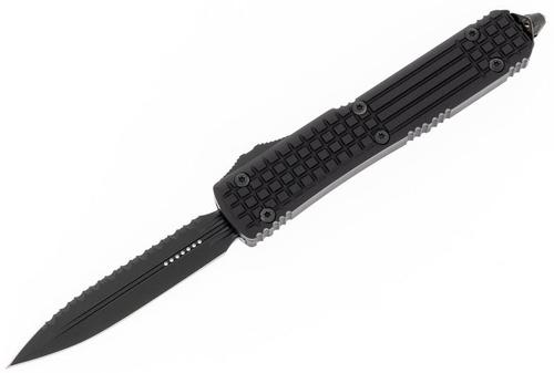 Microtech Ultratech OTF Autmoatic Knife, Delta Shadow Double Edge, Black Frag (122-3UT-DSH)