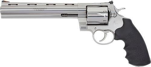Colt Anaconda Revolver ANACONDA-SP8RTS, 44 Rem Mag, 8", Rubber Grips, Stainless Finish, 6 Rds