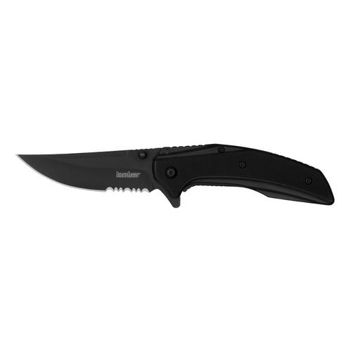 Kershaw Outright Folding Knife, Serrated Black Blade, Black Handle (8320BLKST)