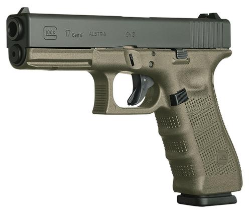 Glock G17 Standard Pistol PI1757203, 9mm Luger, 4.5", OD Green Polymer Grip/Frame, OD Green Finish, 17 Rds
