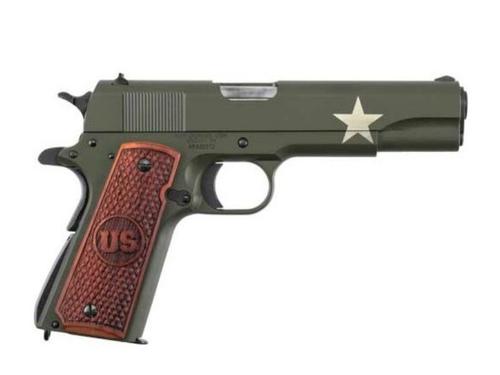 Auto-Ordnance Corp 1911 Tanker Edition Pistol 1911BKOC11, 45 ACP, 5in, Checkered Wood Grips w/US Logo, 7 Rds