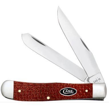 Case Knives Smooth Dark Red Burlap Micarta® CS Trapper (12270)