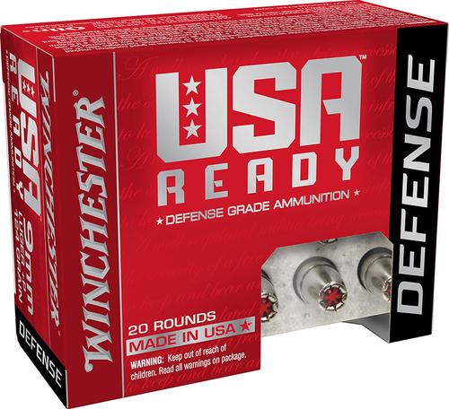 Winchester USA Ready Pistol Ammunition RED9HP, 9mm +P, Hollow Point (HP), 124 GR, 1200 fps, 20 Rd/bx