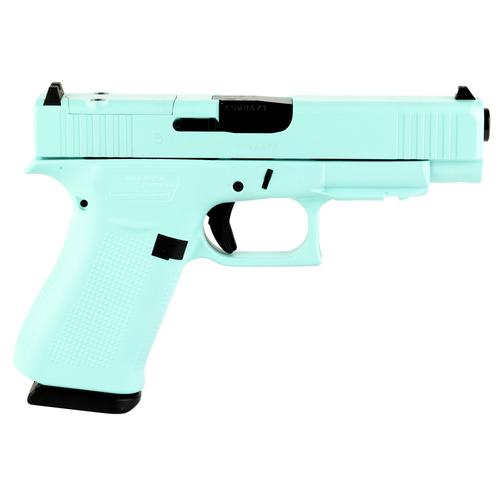 Glock G48 MOS Pistol UA4850204FRMOS-REBCS, 9mm Luger, 4.17in, Textured Polymer, Robins Egg Blue Cerakote Finish, 10 Rds