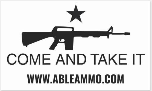 Able's CAR/SUV Window Sticker, 4.5" X 2.7", Come and Take it, AR-15 (STICKERQ)