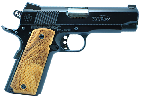 Tri-Star American Classic Commander 1911 Pistol 85624, 9mm Luger, 4.25in, Wood Grips, Blued Finish, 9 Rds