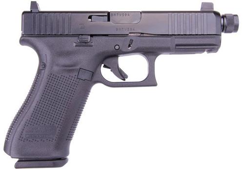 Glock 45 Gen5 Pistol PA455S3G03TB, 9mm, 4.02 in Threaded, Black Polymer Grip, Gas Nitride Finish, Fixed Suppressor Sights, 17 Rds