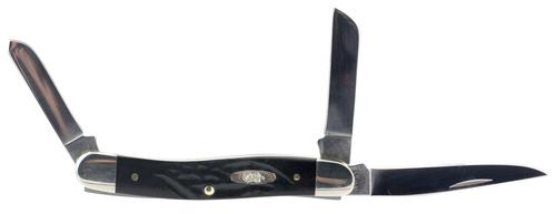 Case Stockman Medium Clip/Sheepsfoot/Spey Folding Knife w/Rough Black Jigged Handle (18222)