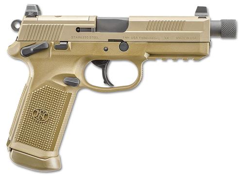 FN Herstal FNX Tactical Bundle Pistol 66101635, 45 ACP, 5.30in, Interchangeable Backstrap, Flat Dark Earth Finish, 10 Rds