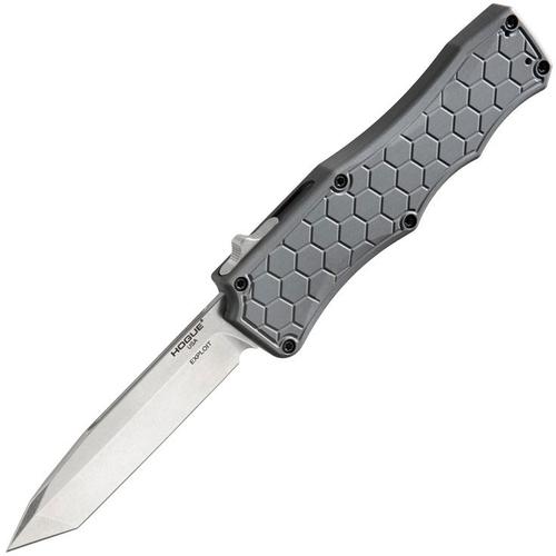 Hogue Exploit Out the Front Automatic Knife w/Tanto Blade, Matte Gray (34042)