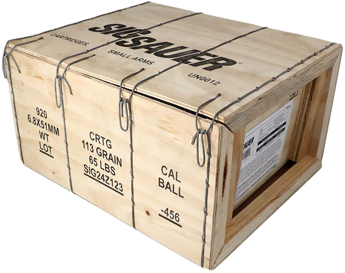 Sig Rifle Ammunition MH68MM113B920, 277 Sig Fury, Hybrid, 113 gr, 3200 fps, 920Rd Crate